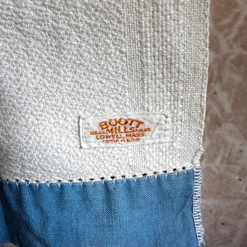 Vintage Boott Mills Embroidered Tea Towel Welcome As Spring Birds Flowers USA